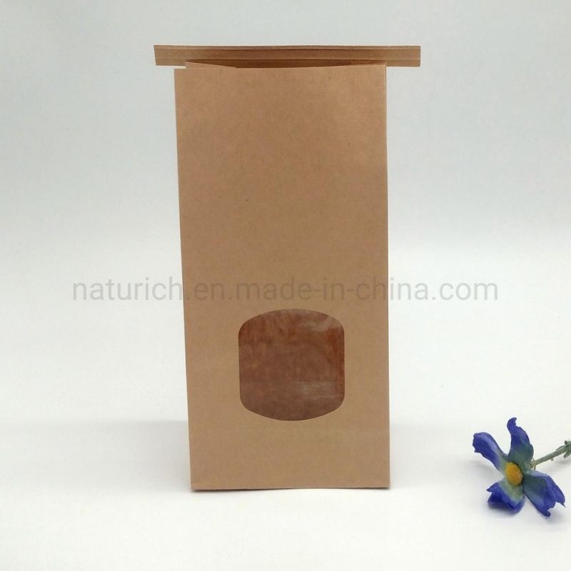 Best Price Quad Seal Paper Bag with Window and Tie Tie