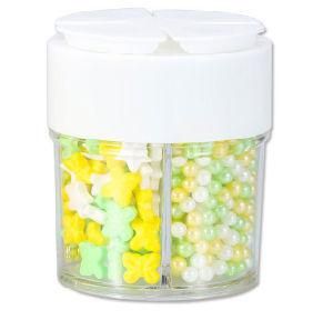 16oz Plastic Candy Jars with Daisy Lid and Linen Cover