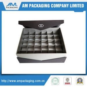 Luxury Clamshell Box Custom Cardboard 2 Levels Paper Inserts Pockets for 60 Chocolates Shipping