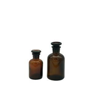 Amber Medical Glass50ml 60ml 125ml 250ml 500ml Lab Apothecary Reagent Bottle with Glass Cap
