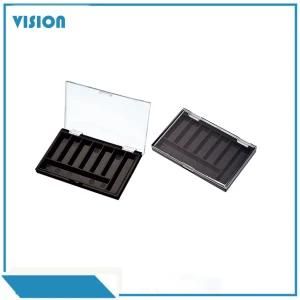 Plastic Transparent Cap with Matte Black Eye Shadow Palette Case