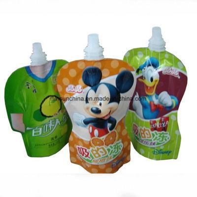 Food Grade Reusable Baby Food Pouch with Spout on Top for Runner / Organic Juice Packaging Bag