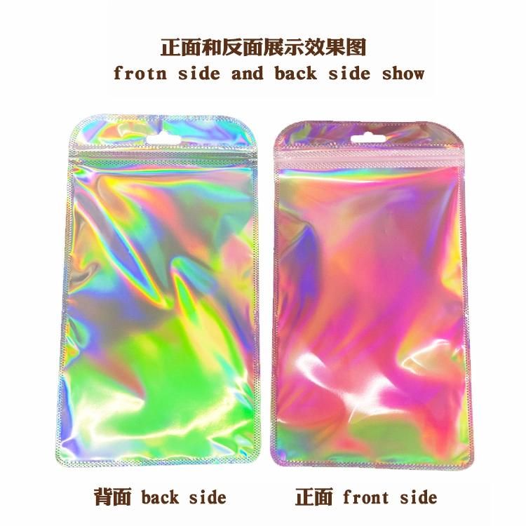 Hot Sale Dazzle Hologram Plastic Bag Holographic Pink Ziplock Bag