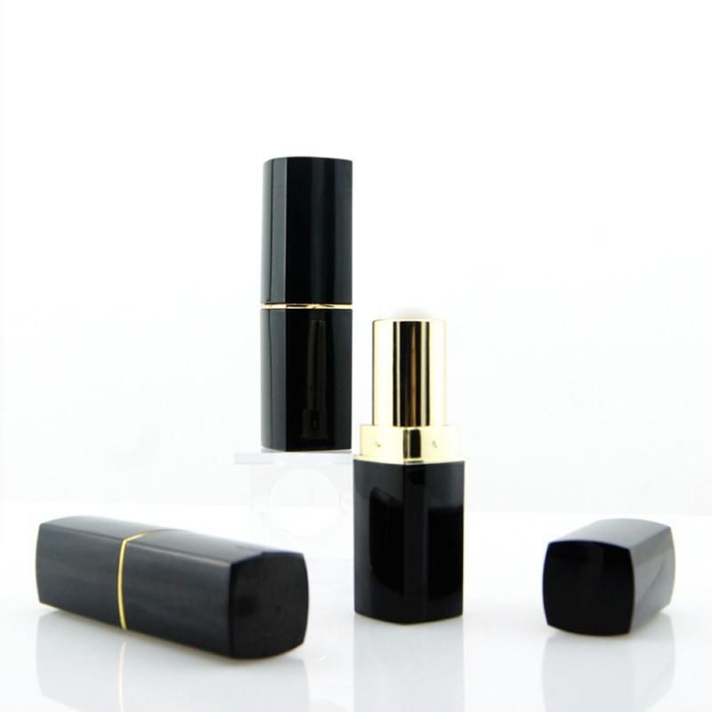 Bulk Wholesale Fancy Square Luxury Black Lipstick Empty Tubes High Quality Lip Balm Container