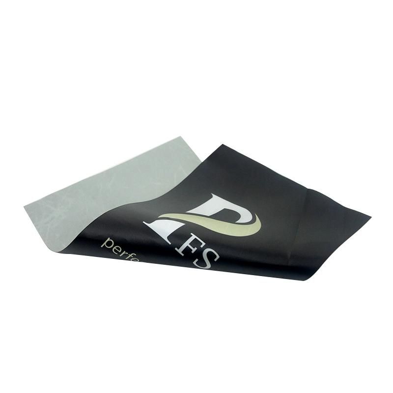 High Quality Black Background Printing White Logo Gloss Satin Ribbon Label