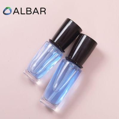 Clear Slim Oval Glass Bottles for Cosmetics Skin Care with Liquid Pump in Black Caps