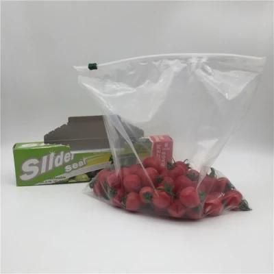Eco Friendly Food Grade PE Leakproof Packaging Zipper Custom Clear Slider Ziplock Bag for Food Storage