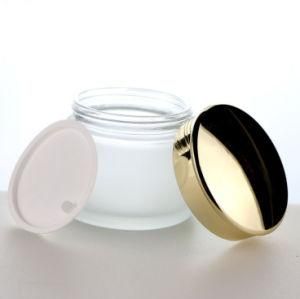 120ml Round Frosted Luxury Empty Cosmetic Containers Glass Cream Packaging Jar
