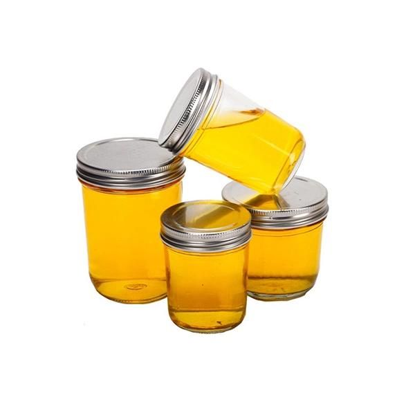 125ml 250ml 4oz 8oz Round Width Mouth Caviar Glass Jam Jars with Metal Lid