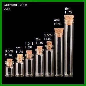 Wholesale Diameter 12mm Glass Vials with Cork