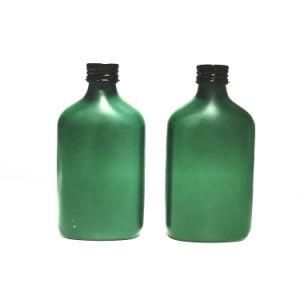 Dark Green Empty Flat Flask 200ml Cold Brew Coffee Juice Glass Wine Bottle with Aluminum Lid