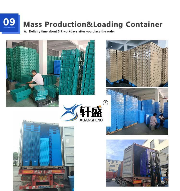 60L Hard Warehouse and Logistics Plastic Totes Stackable Plastic Moving Box