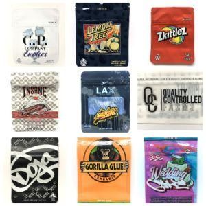 2021 Hot Sale 3.5g Mylar Zip Lock Runtz Og Flower Bags Small Size White Runtz with Hologram Stickers