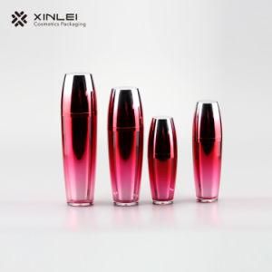 50ml Cosmetic Packing Oval Red Sphere Acrylic Lotion Pump Bottles Cosmetic Spray Bottle