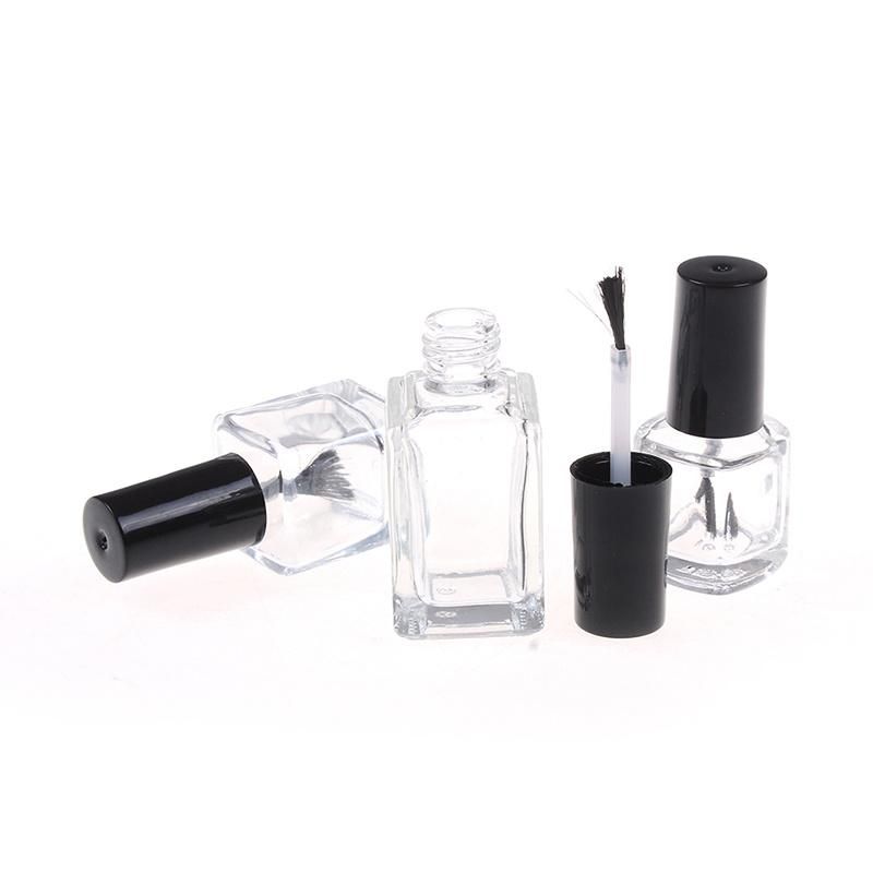 5ml/10ml/15ml Transparent Glass Nail Polish Bottle Empty with Lid Brush Cosmetic Containers Nail Glass Bottles with Brush