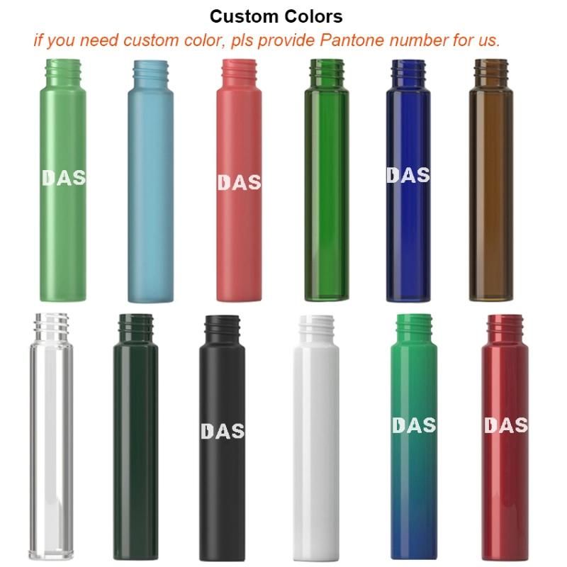 Custom 80mm 120mm Child Resistant Packaging Borosilicate Pre-Roll Doob Glass Tube Matte Black Clear for Cigar