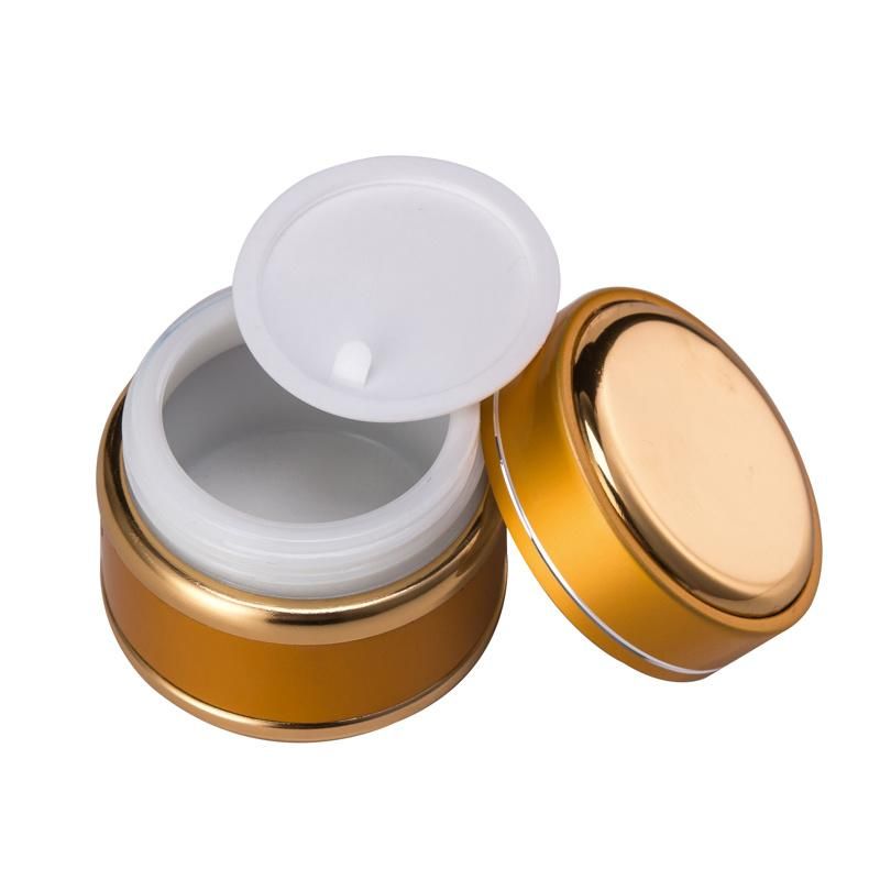 2018 Cosmetic Packaging 15g 5ml 15ml 30ml 50ml Gold /Silver Round Aluminum Jars for Cream