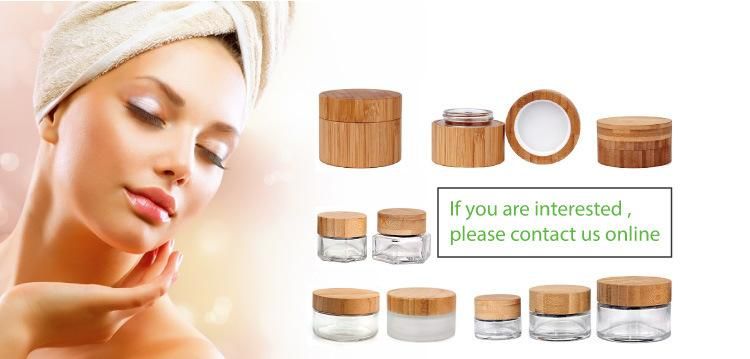 50g Hexagonal Glass Jar for Facial Collagen Mask Face Cream Cosmetic Jar with Bamboo Lid