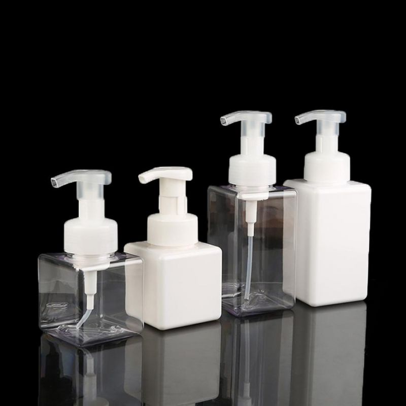 Rectangle 250ml 500ml Skincare Packaging Plastic Pet Bottle Face Cleanser Liquid Soap Foam Bottle