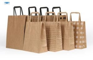 New Design Printed Brown Kraft Paper Bag with Twist Paper Rope