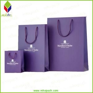 Custom Purple Color Recycled Fashion Paper Bag