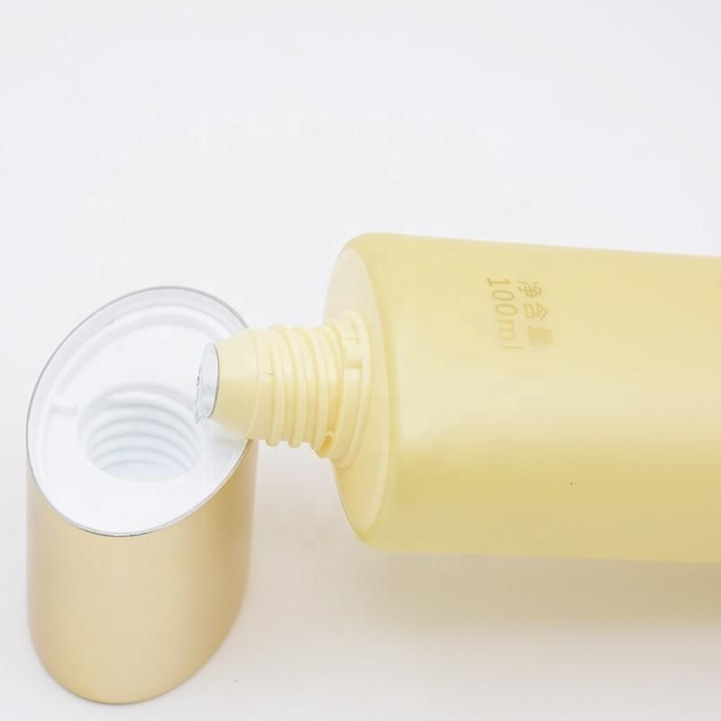 Oval PE Cosmetics Packaging Tube Tube Gold Plating Screw Cap