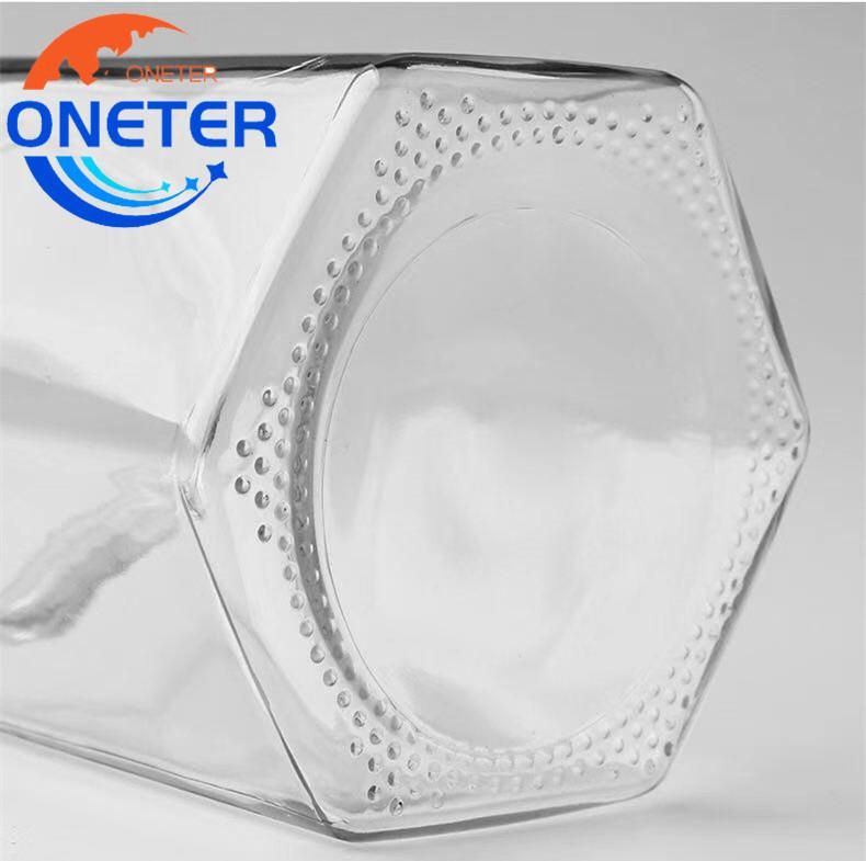 Wholesale Price Hexagon Food Grade Honey Glass Jar Canning with Metal Lid