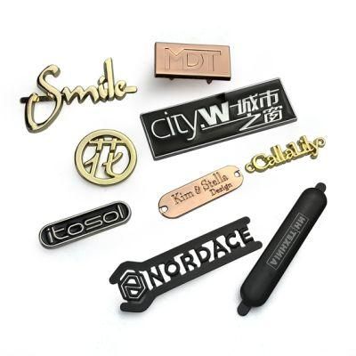 Custom Metal Letter Logo Labels Sewing Metal Emboss Logo Label Metal Bags Handbag Label