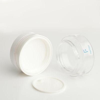 Customized White Pet Plastic Cosmetic Container Set Cream Jar and Lotion Bottle