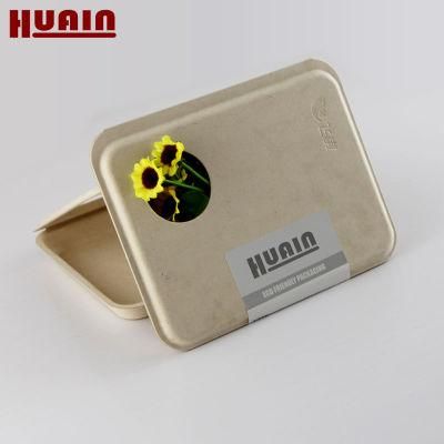 Biodegradable Paper Bamboo Box Tray with Label