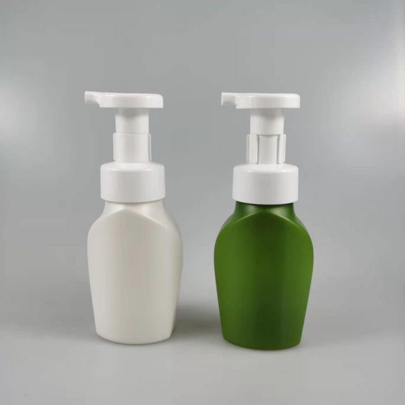 Empty Plastic Foam Pump Bottle 200ml White Pet Facial Cleanser Mousse Foam Pump Bottle