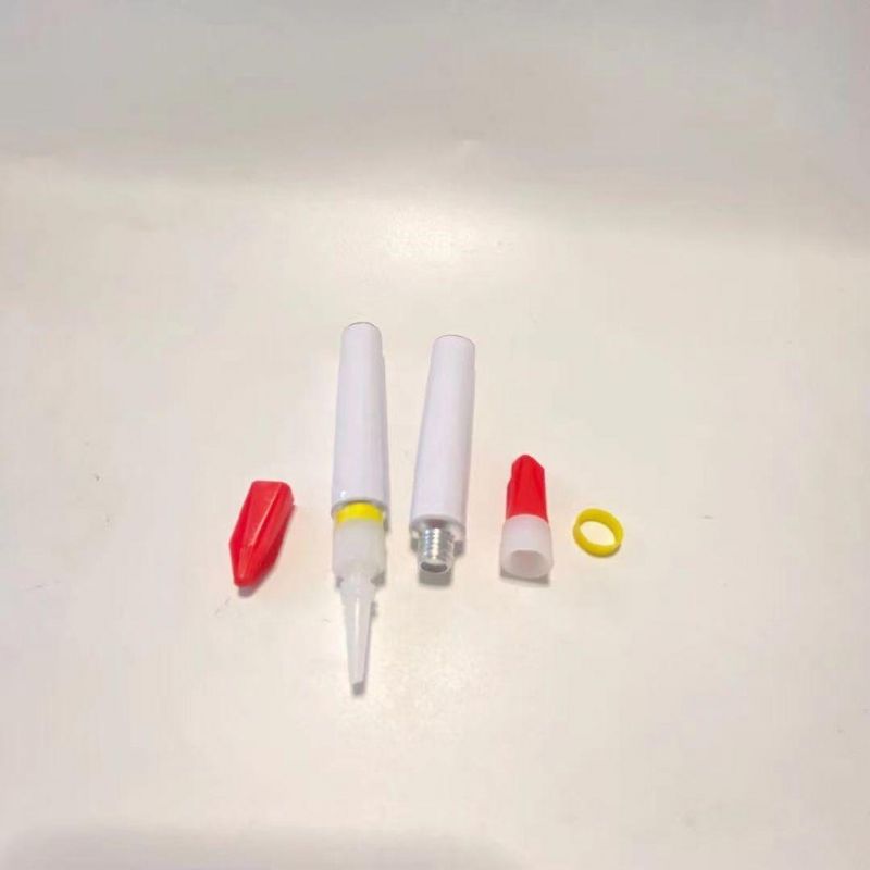 Customized 1g 3G 5g Aluminum Glue Tube with Plastic 3 Pieces Caps