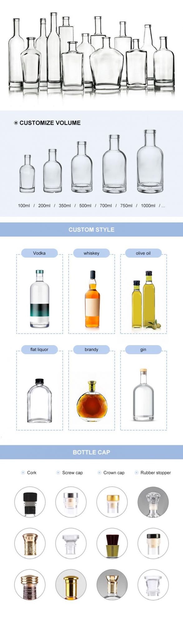 High Quality Frosted Beverage 100ml Mini Spirits Vodka Gin Liquor Glass Bottle with Wood Cork