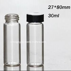 30ml Cylinder Test Tube Glass Vial with Screw Cap