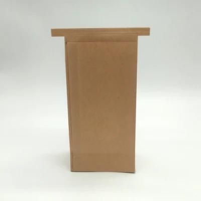 Flat Bottom Kraft Paper Box Bag with Tin Tie Closure