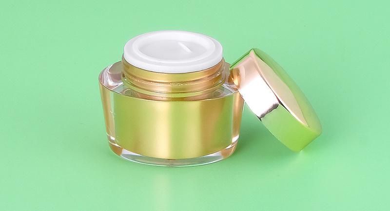 15g Acrylic Cosmetic Cream Pot with Metalized Lid