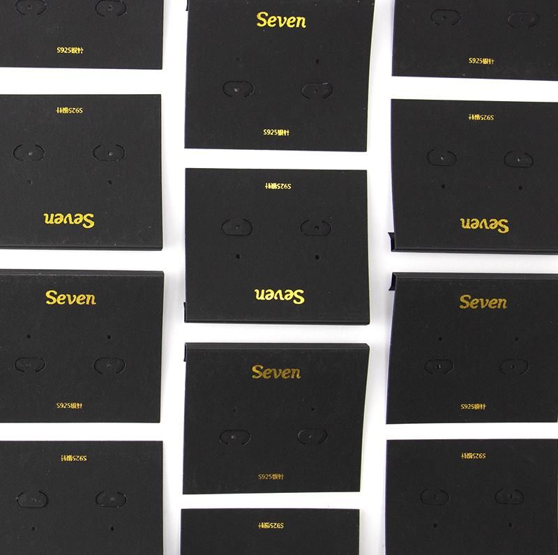 Supply PVC Cardboard Black / White Gold Foil Logo Jewelry / Necklace/ Earring Display Card