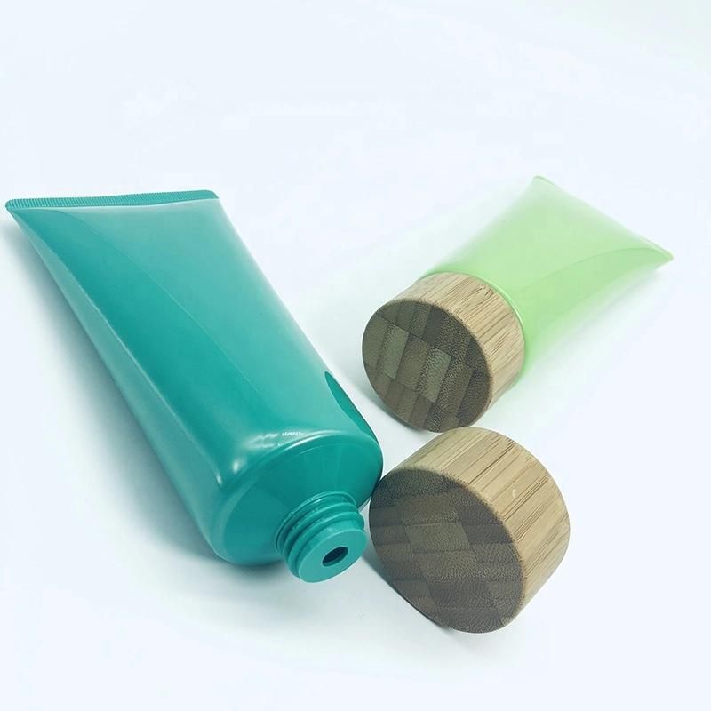 Eco Friendly Containers Plastic Cosmetic Tube with Bamboo Head Cover
