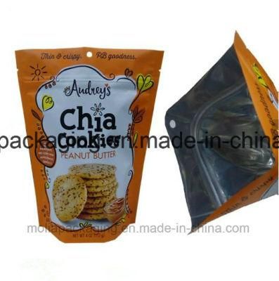 Custom Printed Stand up Aluminum Foil Plastic Bag with Zipper for Candy Cookie Chocolate Packaging