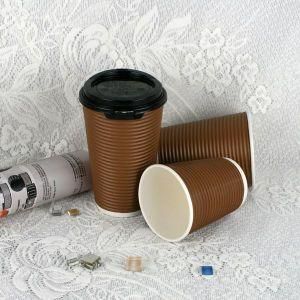 Paper Coffee Ripple Cup with Lids