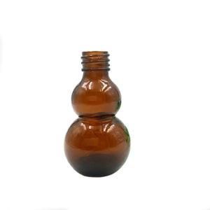 Wholesale Glass Amber Round Gourd Essential Oil Glass Bottle