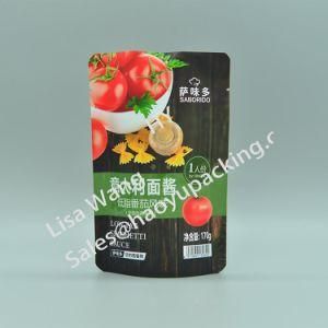 Customized 170g Tomato Spachetti Sauce Bags Colorful Printed Food Packaging Stand up Pouch