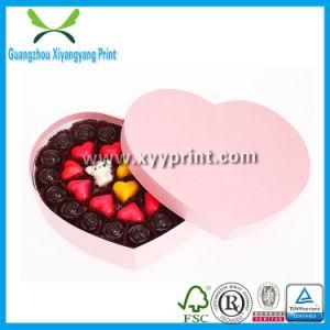 Custom Fancy Pink Color Heart Shaped Chocolate Packaging Box