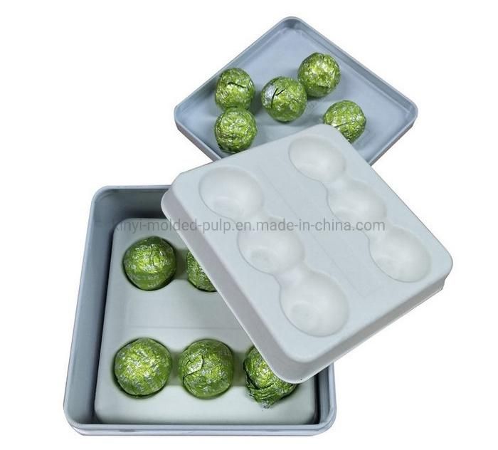 Recyclable Biodegradable Custom Molded Paper Pulp Packaging Box Tray