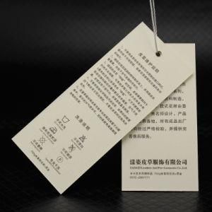 Custom Paper Printed Black Punched Shape Hangtag with PVC Cotton Filling Pendant for Kid&prime;s Garment