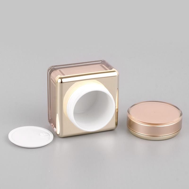 Low MOQ Factory Direct Sale 20g 30g 50g Plastic Gold White Cream Jar Lip Balm Jar Lip Scrub Jar for Beauty Product