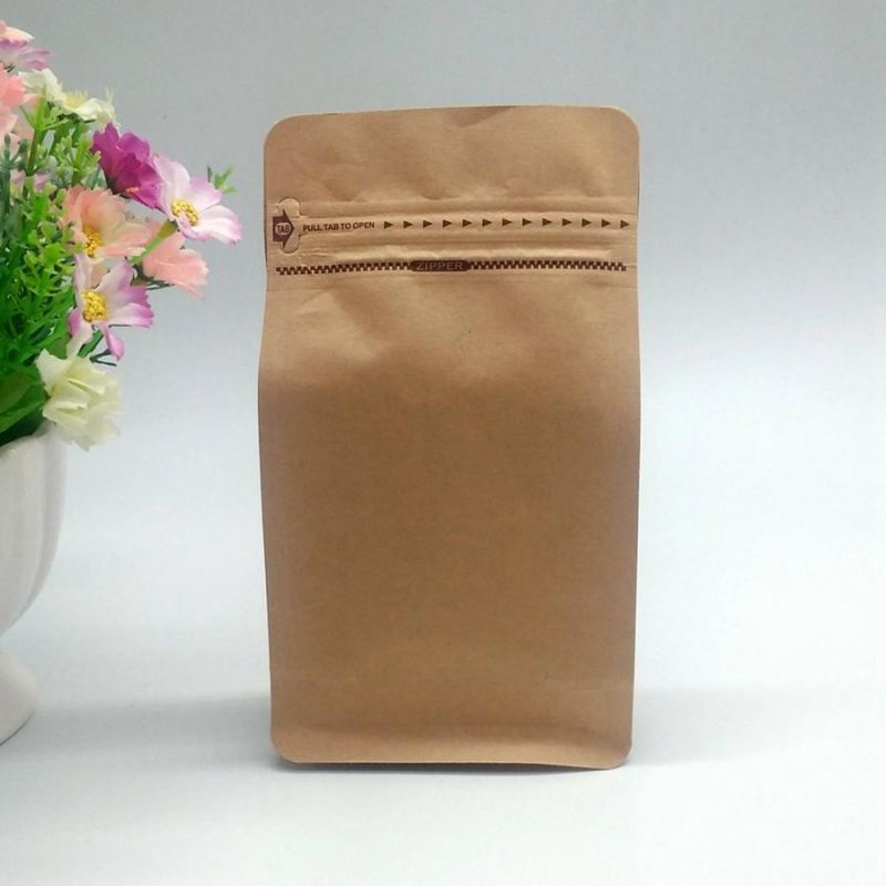 Flat Bottom Stand up Pouch Aluminum Foil Zip Lock Coffee Bag/ Matt Laminated Upright Food Plastic Bag