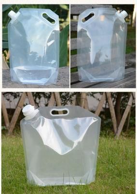 5L Spout Bag/ Foldable Water Stand up Pouch with Plastic Handle