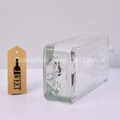 Rectangle Shape Empty Clear Glass Bottle 500ml