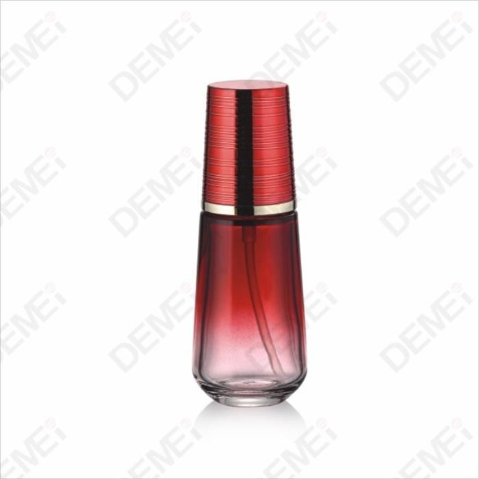 Winpack Gradient Red Special Shape Glass Bottle with Pump and Red Aluminum Cap